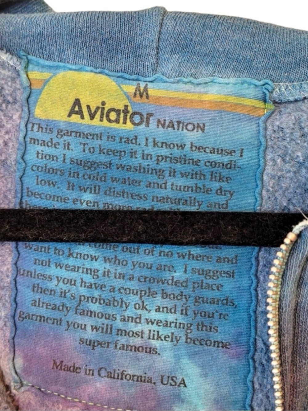 Aviator Nation ACL 2014 Austin City Limits Tie Dye Zip Hoodie Medium Rare - Picture 3 of 7